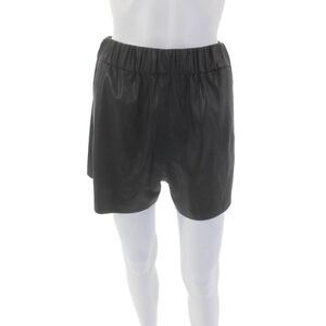 ITMFL Womens Textured Elastic Waistband Lined Sleek Mini Shorts Black Size M